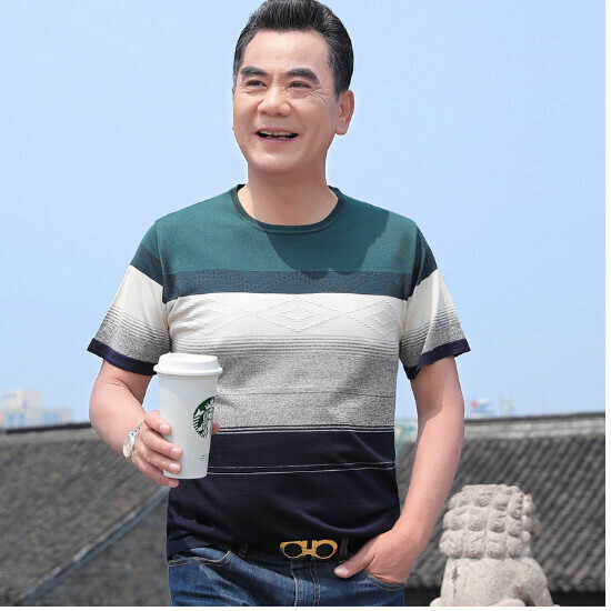 Crew neck short sleeve T-shirt [R320 blue] size [M-XXXL] [contact customer service to confirm shipping size after placing an order]]