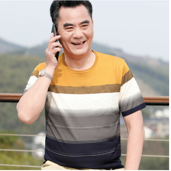 Round neck short-sleeved T-shirt [R320 yellow] size [M-XXXL] [contact customer service to confirm the shipping size after placing an order]