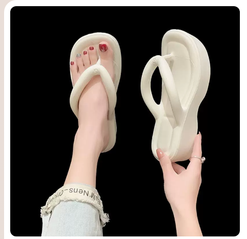 Kendou thick-soled flip-flops (beige upgrade/36/37-38/39-40/41 size) (contact customer service to confirm the shipping size after placing an order)】