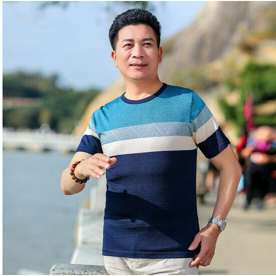 Round neck short-sleeved T-shirt [203 Haqing] size [M-XXXL] [Contact customer service to confirm the shipping size after placing an order]]