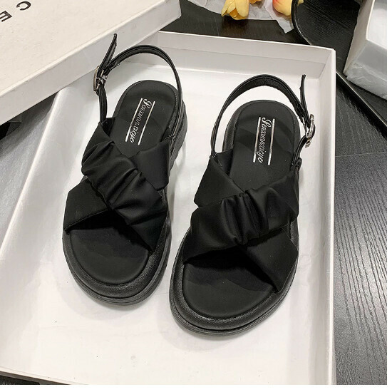 Flat sandals [black] size [35-40] [Please contact customer service to confirm the shipping size after placing an order]]