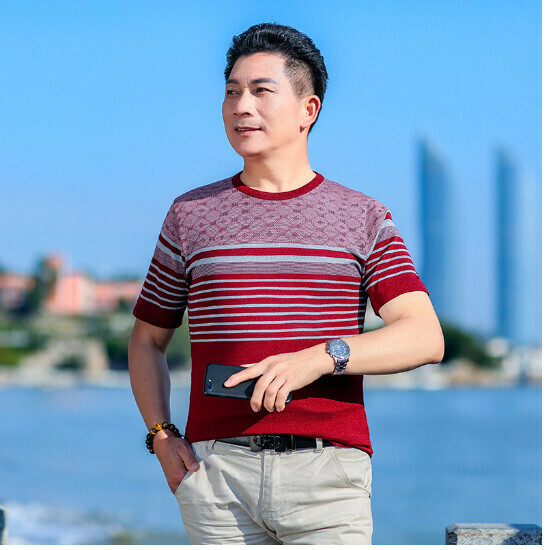Crew neck short sleeve T-shirt [213 types of burgundy] size [M-XXXL] [Contact customer service to confirm the shipping size after placing an order]]