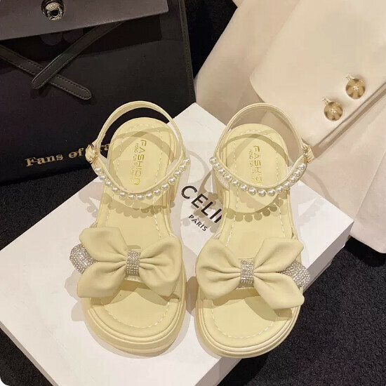 Platform sandals [light yellow] size [35-39] [Please contact customer service to confirm the shipping size after placing an order]]
