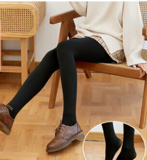 【1 piece】 Women's nylon velvet thickened bare leg artifact integrated tights (pure black legs)