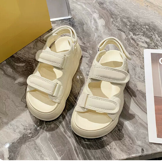 Platform sandals [beige] size [35-40] [Please contact customer service to confirm the shipping size after placing an order]]