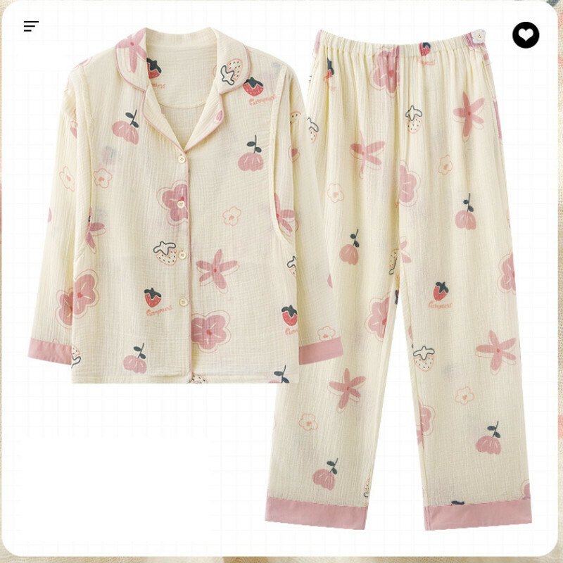 Long-sleeved pajama set【M-3XL AM-77308】【Contact customer service to confirm shipping size after placing an order】