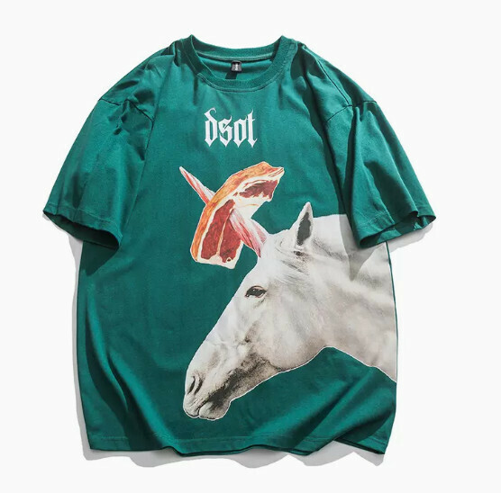 Cotton men's and women's short-sleeved T-shirts (green size: S-5XL) (contact customer service to confirm the shipping size after placing an order)】