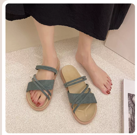 Flat slippers (green upgrade/size 35-39) (contact customer service to confirm the shipping size after placing an order)】