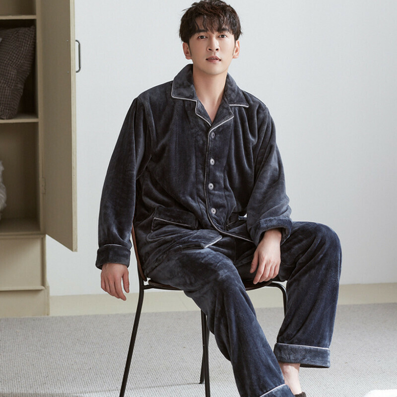 激抵加厚睡衣套裝【L-XXXL碼 SD911033深灰-男】【下單后聯絡客服確認發貨尺碼 】】