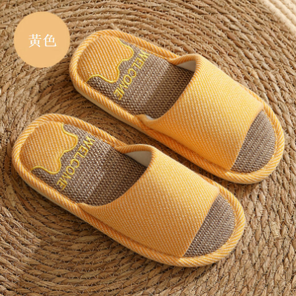 Linen sandals [yellow] [size 36-41] [contact customer service to confirm size after placing an order]