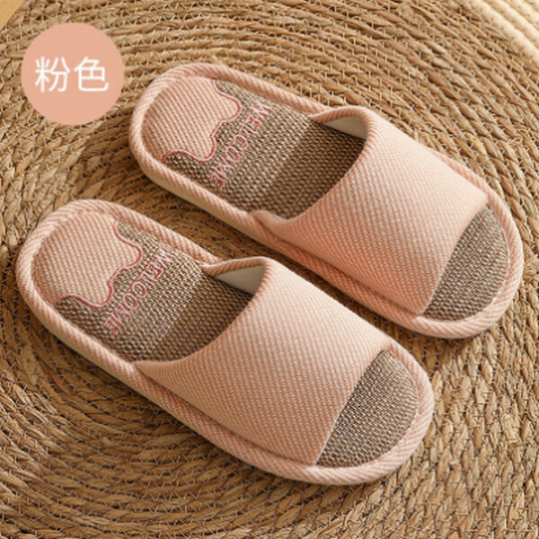 Linen sandals [pink] [size 36-41] [contact customer service to confirm size after placing an order]
