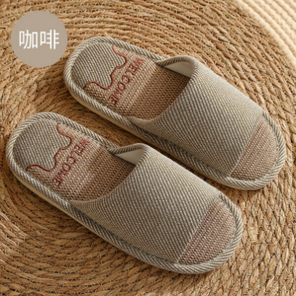 Linen sandals [coffee] [40-45 size] [contact customer service to confirm size after placing an order]