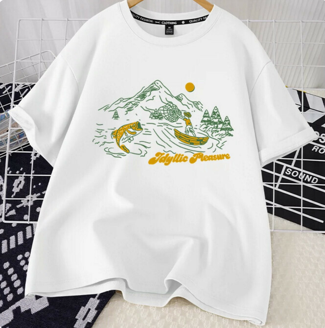 Casual Loose Short Sleeve T-Shirt (White Bay S-2XL) (Contact customer service to confirm shipping size after placing an order)】