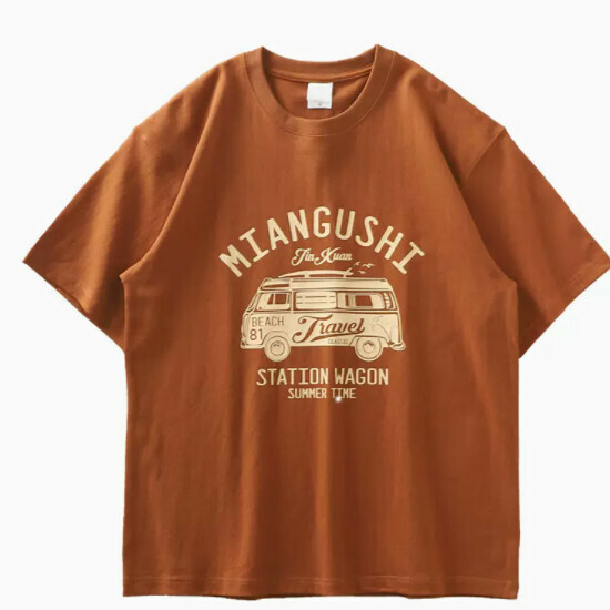 Loose casual short-sleeved T-shirt (S-3XL Caramel) (contact customer service to confirm shipping size after placing an order)】