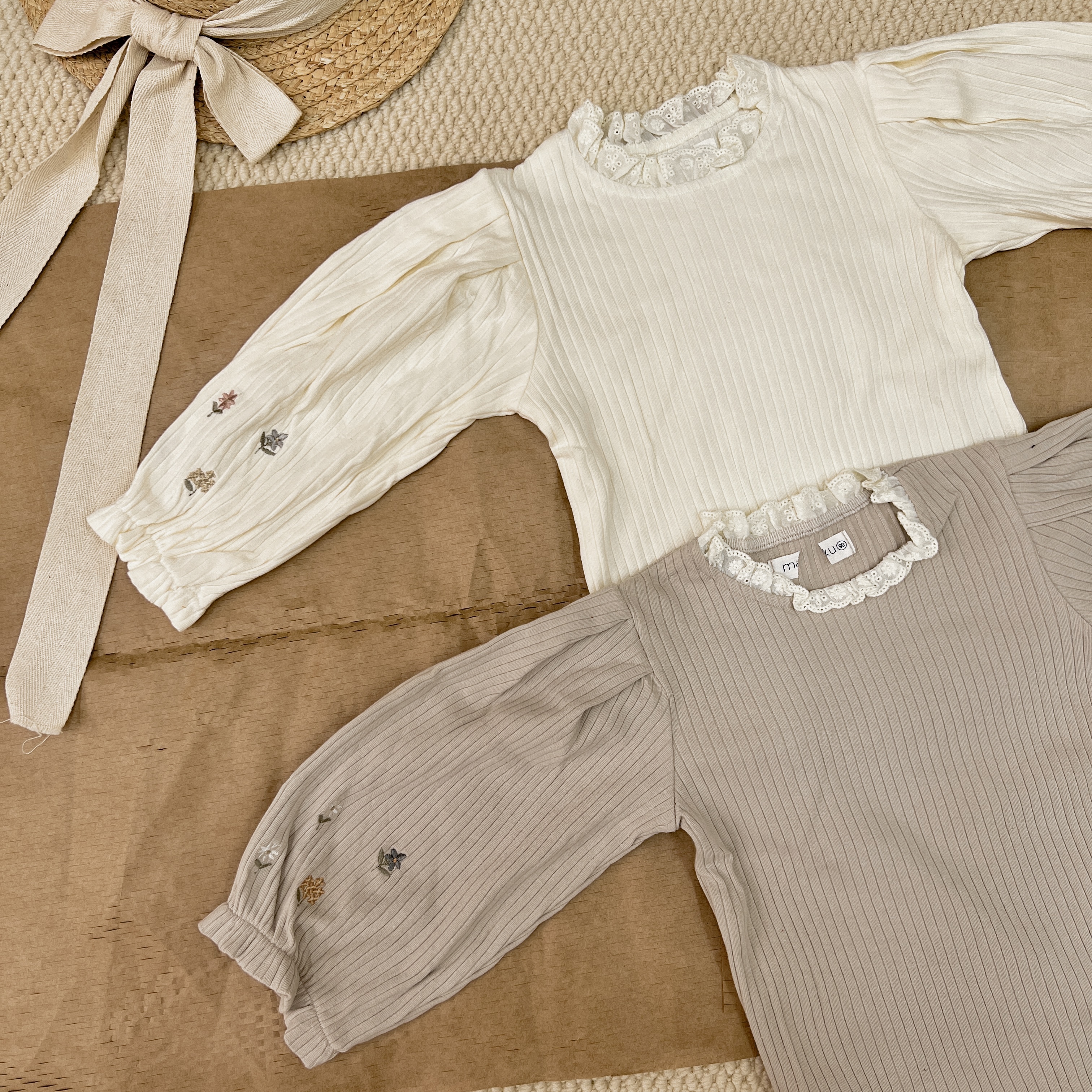 🤎日單 𝐌𝐚𝐦𝐚𝐫𝐚𝐤𝐮 刺繡花長袖上衣