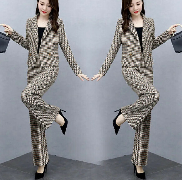 Two-piece set of wide-leg pants with foreign style [gray] (size: M-3XL) (contact customer service to confirm the shipping size after placing an order)]