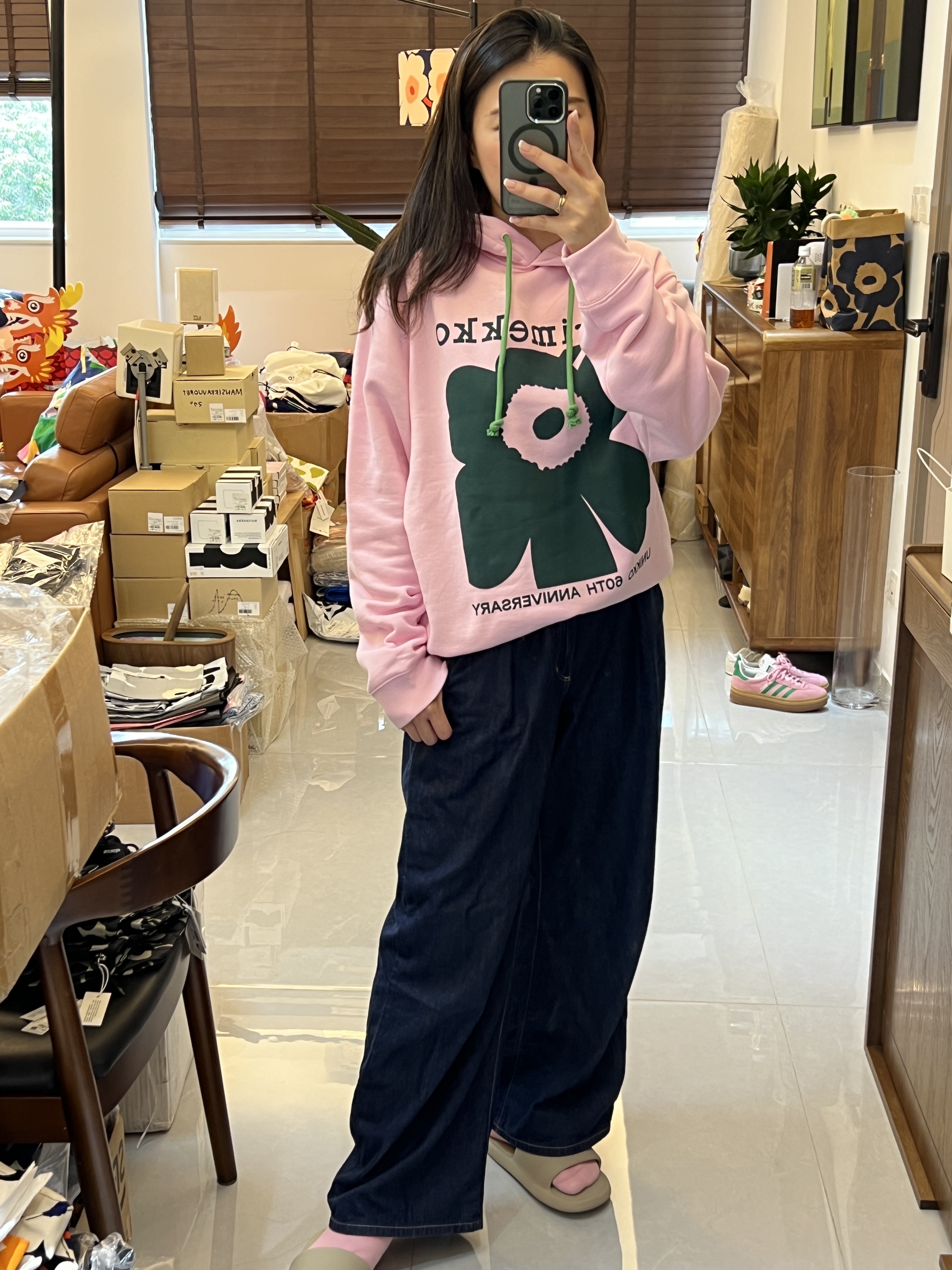 代購現貨 | Marimekko pink x green Unikko 60th紀念衛衣