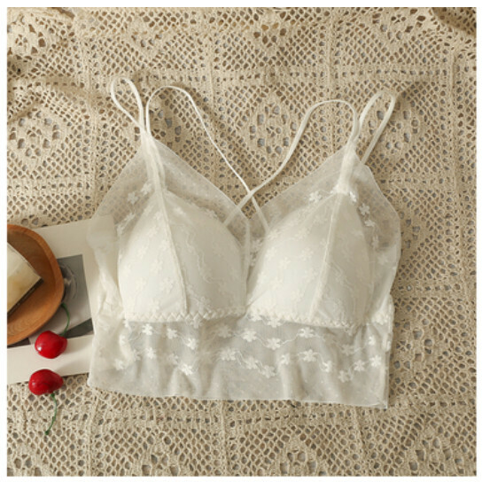 Camisole, inner with chest pad, crop top (white) (one size)】