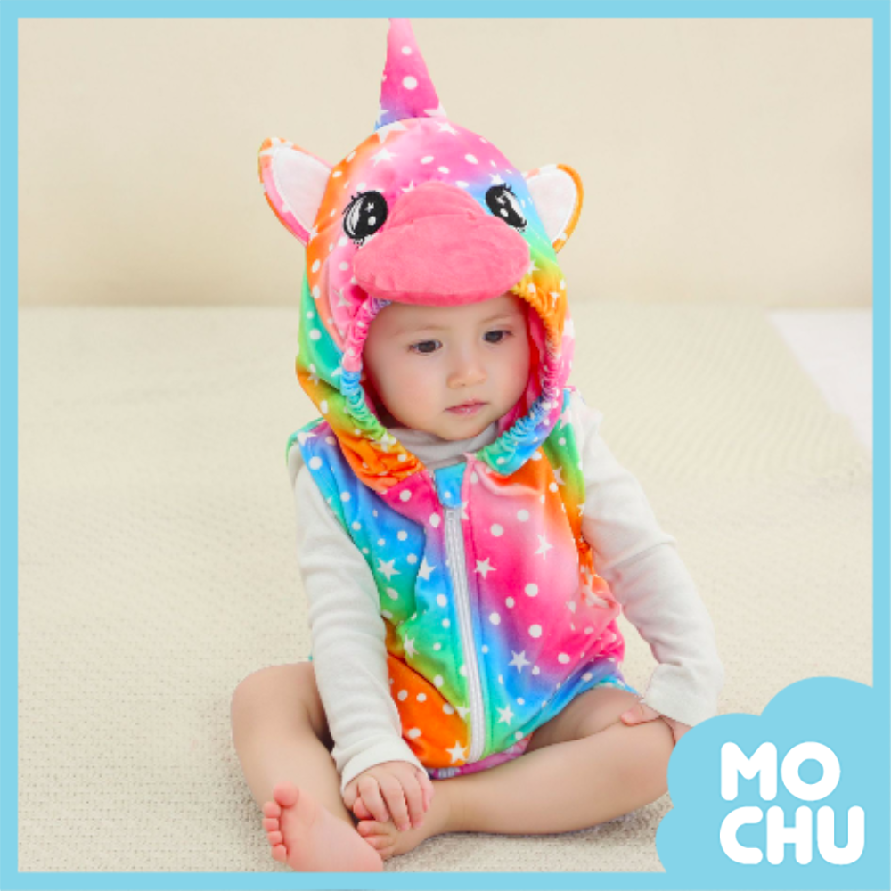 彩虹星星獨角獸柔軟背心包屁衣
