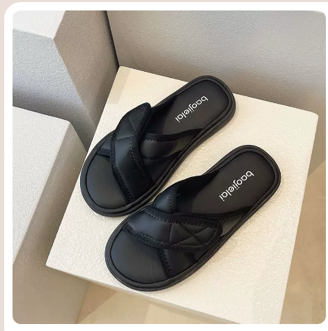 Soft-soled cross-strap sandals (black upgrade/size 35-40) (contact customer service to confirm the shipping size after placing an order)】