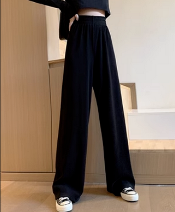 Straight-leg mopping pants (black) (size: S-L) (contact customer service to confirm the shipping size after placing an order)】