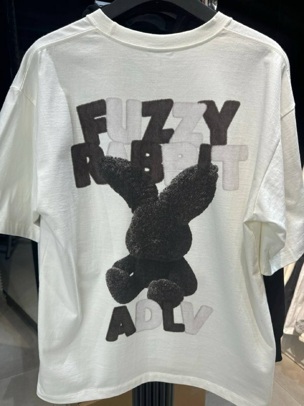 [S] ADLV FUZZY FONT RABBIT CREAM T-SHIRT,CREAM , ADLV24SS-SSAFFR-CRM (SAV307)