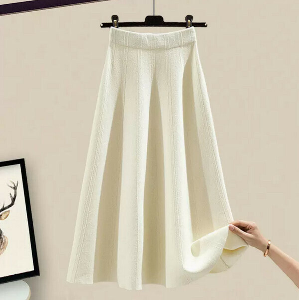 Skirt (off-white) [M-4XL size] [Contact customer service to confirm size after placing an order]