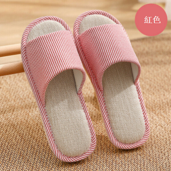Indoor linen non-slip platform slippers [red] [size 36-41] [contact customer service to confirm size after placing an order]