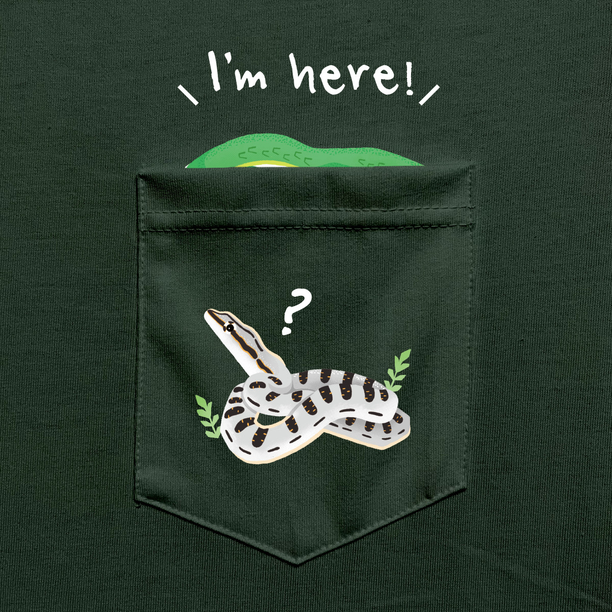 灰腹綠錦蛇- 口袋短袖T恤