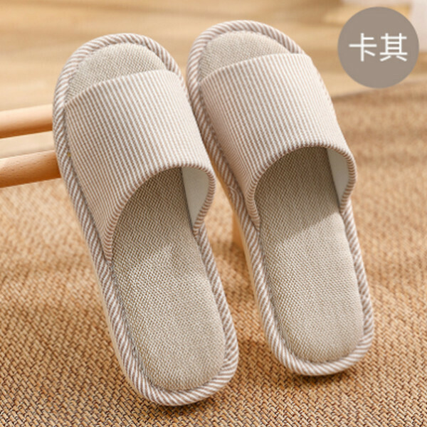 Indoor linen non-slip platform slippers [khaki] [size 36-41] [contact customer service to confirm size after placing an order]