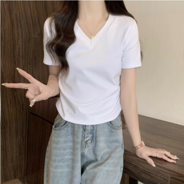 Cotton Versatile Short Sleeve T (White) (Size: S/M/L/XL) (Contact customer service to confirm the size after placing an order)】