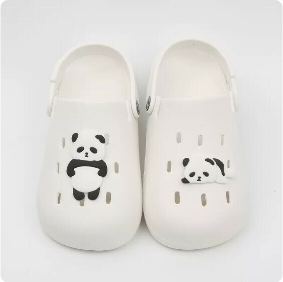 Summer Flat Hole Sandals (8059-10 White Panda) [35-40 Size] [Contact Customer Service to Confirm Shipping Size After Placing an Order]]