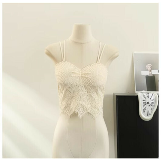 Lace camisoles with chest pads (apricot) (one size)】