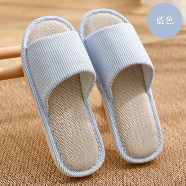 Indoor four-season linen non-slip platform slippers [light blue] [36-41 size] [contact customer service to confirm size after placing an order]]