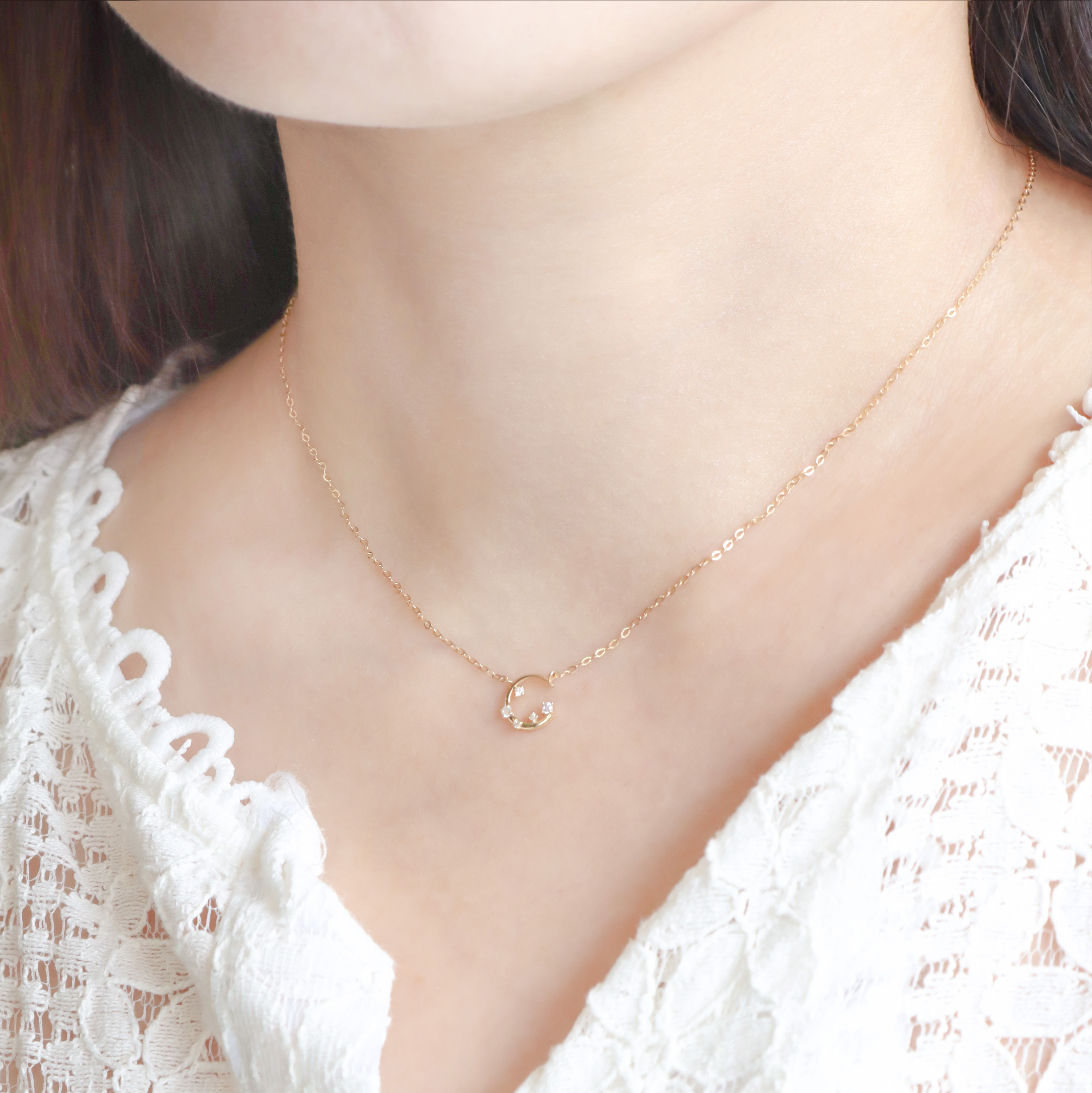 10K/月光輪廓項鍊