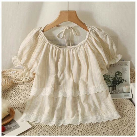 Lace Shirt (Apricot) (One Size)】