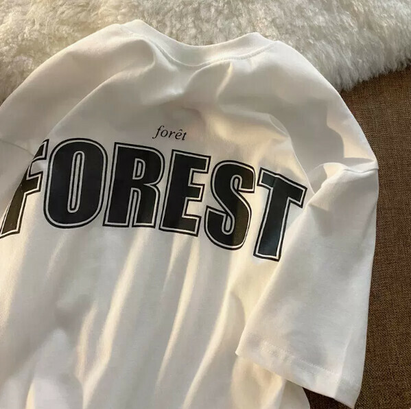 Printed men's and women's short-sleeved T-shirts (white size: S-2XL) (contact customer service to confirm the shipping size after placing an order)】