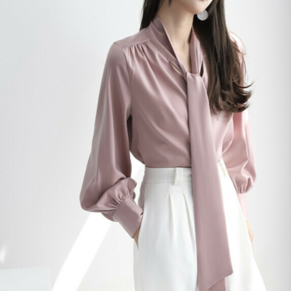 Lantern Long Sleeve Shirt Women's Spring and Autumn (Pink [S_L size] (contact customer service to confirm the shipping size after placing an order)】