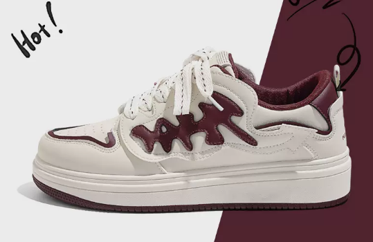 Versatile low-top sneakers men's shoes (rice wine red) (size: 39-43) (contact customer service to confirm the shipping size after placing an order)】