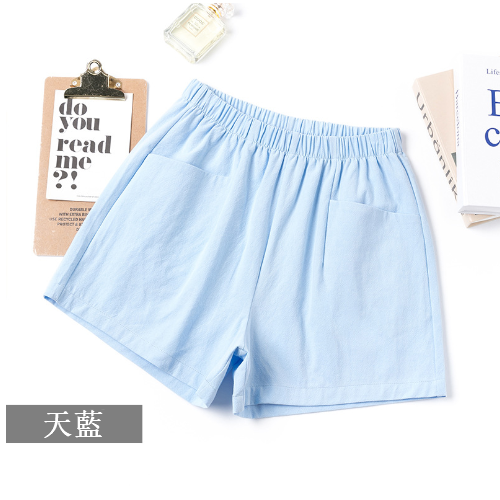 High-waisted A-line casual women's shorts (sky blue) (size S-XL) (contact customer service to confirm size after placing an order)】