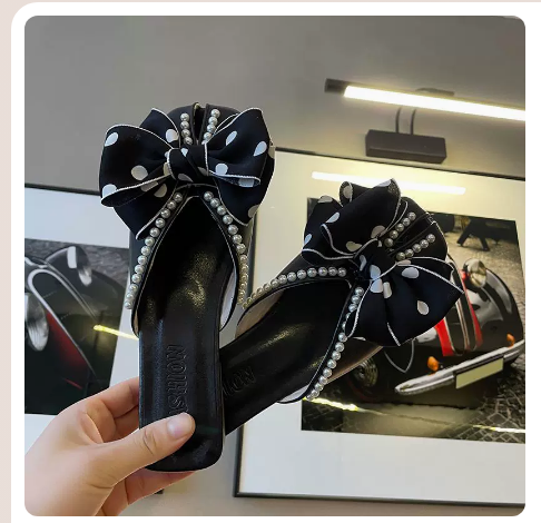 Baotou semi-slippers slip-on shoes (black upgraded version/size 35-41) (contact customer service to confirm the shipping size after placing an order)】