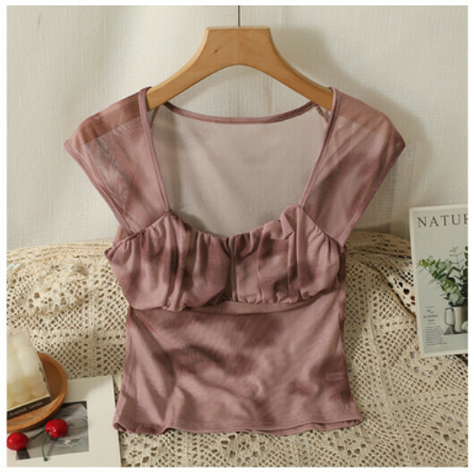 Short-sleeved T-卹 (pink) (one-size-fits-all)】