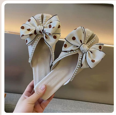 Baotou semi-slippers slip-on shoes (beige upgraded version / size 35-41) (contact customer service to confirm the shipping size after placing an order)】