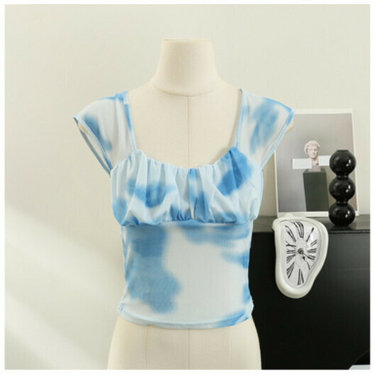 Short-sleeved T-卹 (blue) (one-size-fits-all)】