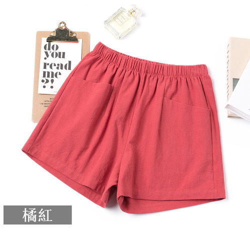 High-waisted A-line casual women's shorts (orange red) (S-XL size) (contact customer service to confirm size after placing an order)】