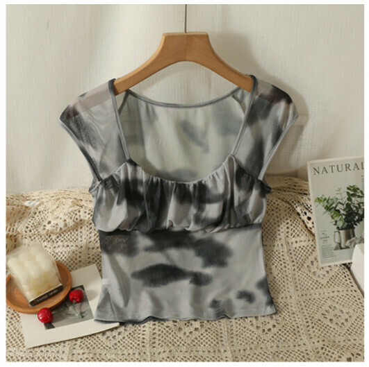 Short-sleeved T-卹 (gray) (one size)】