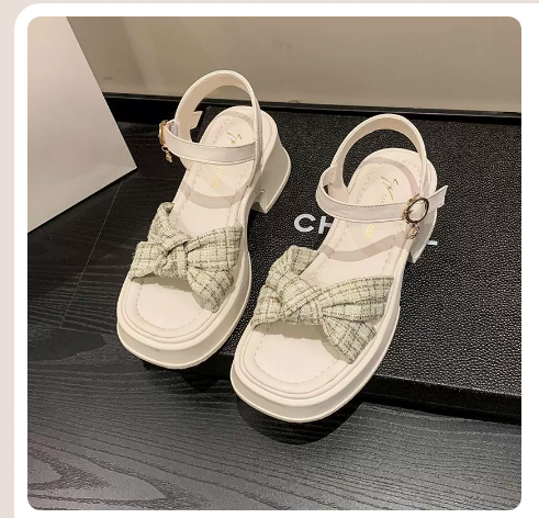 新款百搭不累脚坡跟女鞋（綠色升級版/35-40碼）（下單後聯絡客服確認發貨尺碼）】