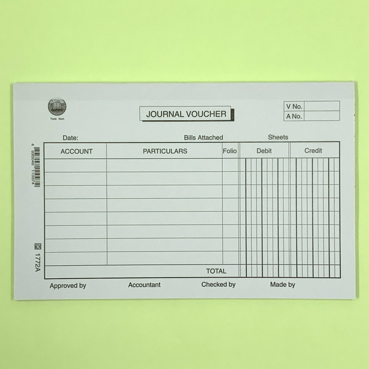 #1772A Journal Voucher 英式日記傳票 - 12本