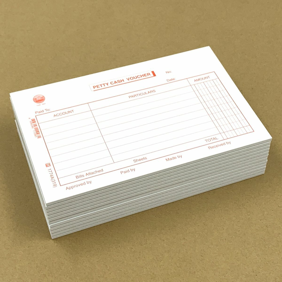 #1774A Petty Cash Voucher 英式零用傳票 - 12本