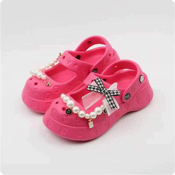 Summer Soft-soled Shallow Baotou Cave Sandals (1920-17 Red Pearl Chains) [35-40 Sizes] [Contact Customer Service to Confirm Shipping Size after Placing an Order]